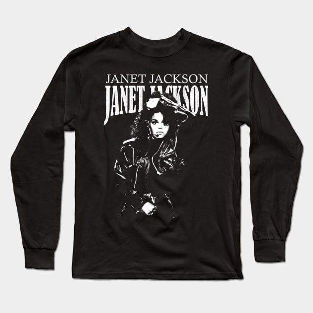 Janet Jackson Long Sleeve T-Shirt by Riso Art